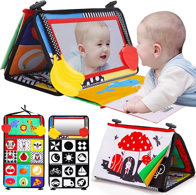 baby playing miror