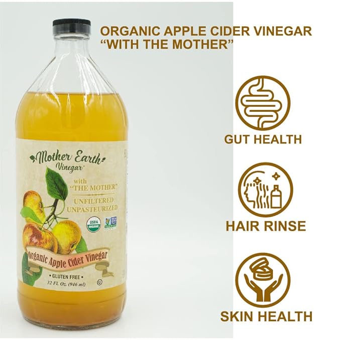 Organic apple cider vinegar for reducing armpit odor and balancing body pH naturally