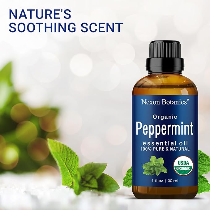 Peppermint essential oil used in a DIY mouthwash to freshen breath naturally